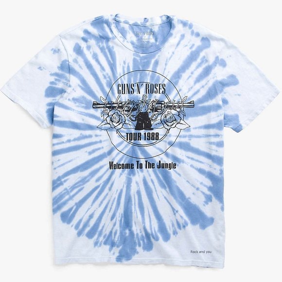 Lucky Brand Guns N Roses Tour 88 Tie Dye metal rock T-Shirt L NWT - Picture 1 of 2